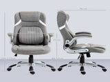 Linen-Look Office Chair, with Adjustable Height and Tension - Grey T3398P344420