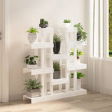 Plant Stand White 104.5x25x109.5 cm Solid Wood Pine 822093