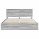 Bed Frame with Drawer Grey Sonoma 180 x 200 cm Engineer Wood 3411094