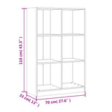 Bookcase White 70x33x110 cm Solid Wood Pine 836142