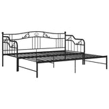 Pull-out Sofa Bed Frame without Mattress Black Metal 90x200 cm 324764