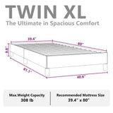 Bed Frame without Mattress Light Grey 100x203 cm Twin XL Fabric 346755