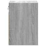 ZNTS Wall-mounted Bedside Cabinet with LED Lights Grey Sonoma 3307971