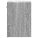 ZNTS Wall-mounted Bedside Cabinet with LED Lights Grey Sonoma 3307971