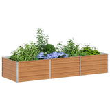 Garden Raised Bed Light Brown 240 x 80 x 45 cm Galvanised Steel 42017335