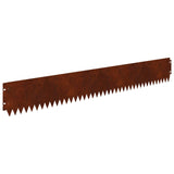 Lawn Edging 20 pcs 103 x 15 cm Steel Rusty 8008467