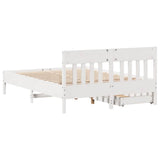 Bed Frame without Mattress White 120x200 cm Solid Wood Pine 3301870