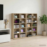 CD Cabinet 2 pcs Sonoma Oak 65 x 23.5 x 97.5 cm Engineered Wood 8012679