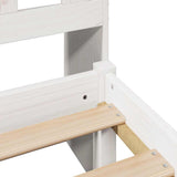 Bookcase Bed without Mattress White 150x200 cm King Size Solid Wood Pine 3321941