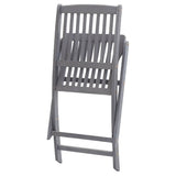 Outdoor Chair Set of 4 Grey Solid Acacia wood Medium Foldable 46336