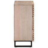 Sideboard White 60x34x75 cm Solid Wood Mango 377454