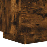 Bedside Cabinet with LED Lights Smoked Oak Engineered Wood 836743