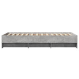 Bed Frame Concrete Grey Engineered wood Single Bed Frame 3295677