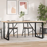 ZNTS Dining Table O-Frame 180x90x75.5 cm Solid Wood Pine and Cast Iron 3282744