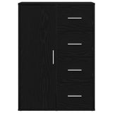 Sideboard with Drawer Black Oak 60 x 31 x 84 cm Engineered Wood 862266