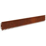 Lawn Edging 30 pcs 103 x 15 cm Steel Rusty 8008370