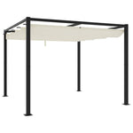 ZNTS Garden Gazebo with Retractable Roof Cream 3x3 m Steel 4003960