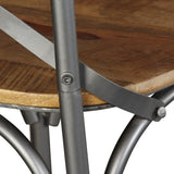 Dining Chairs 4 pcs Solid Mango Wood and Steel Cross Back 274882