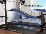 Adjustable Weight Bench with Leg Extension, Barbell Rack, Preacher Curl Pad, Butterfly, T3398P349195