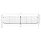 Garden Gate Galvanised Steel 400x75 cm Silver 144298