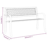 Garden Bench Black 120 cm Steel 366541