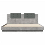 Bed Frame with LED without Mattress Concrete Grey 180x200 cm Super King 3209992