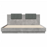 Bed Frame with LED without Mattress Concrete Grey 180x200 cm Super King 3209992