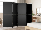 Room Divider 5 Panels Black Poly Rattan 365364