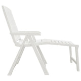 Sun Lounger White Plastic Standard Sun Lounger Size Foldable 364705