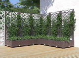 Garden Planter with Trellis Brown 120x120x121.5 cm PP 318266