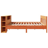 Bookcase Bed without Mattress Wax Brown 200x200cm Solid Wood Pine 3323172