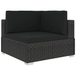 6 Piece Garden Lounge Set with Cushions Poly Rattan Black 46746