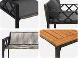 Outdoor Furniture Set 4 pcs Grey and Dark Grey Poly Rattan 42025343