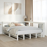 ZNTS Bookcase Bed without Mattress White 160x200cm Solid Wood Pine 3324494