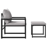 Garden Furniture with Cushion 4 pcs Light Grey Polyester 42009982