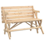 Picnic Table with Benches Solid Wood Fir 2-in-1 Convertible 4008991