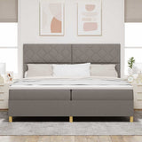 Box Spring Bed with Headboard Taupe 200 x 200 cm Fabric 3339725