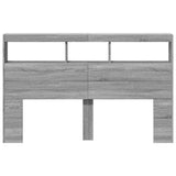 Headboard Cabinet with LED Grey Sonoma 160x17x102 cm 839208