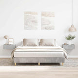 Bed Frame Concrete Grey Engineered Wood, Solid Eucalyptus Wood 3328720