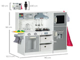 Toy Kitchen with Lights, Sounds, Apron and Chef Hat, Ice Maker, Microwave, for Ages 3-6 Years T3398P348126