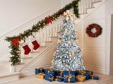 6 FT Snow Flocked Pre-lit Artificial Pop Up Christmas Tree with 100 Warm Lights and Golden Ornaments 48293641