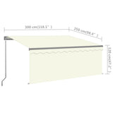 Manual Retractable Awning with Blind 3x2.5m Cream 3069377