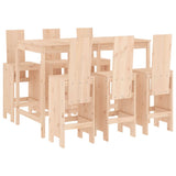 Garden Bar Set Natural Pine Solid Pine Wood Regular Footrest 3157781