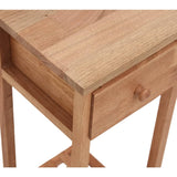 ZNTS Side Table with Drawer 25x25x60cm Solid Wood Walnut 350343