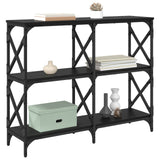 Console Table Black Oak 100 x 28 x 80.5 cm Engineered Wood 882783