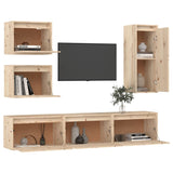 TV Cabinets 6 pcs Solid Wood Pine 3100184