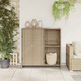 Storage Cabinet with Shelf Beige 100 x 36 x 102 cm Rattan 4103824