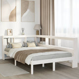 Bookcase Bed without Mattress White 120x190 cm Solid Wood Pine 3324336