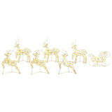 LED Reindeers 7 pcs 40 LEDs Gold 44 x 18 x 65.5 cm PET 3399389