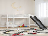 Kids'Loft Bed Frame with Slide White and Anthracite 42020783